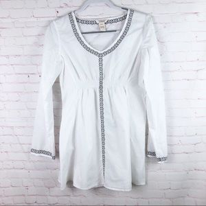 Sundance Embroidered Scoop Neck Blouse Top Tunic
